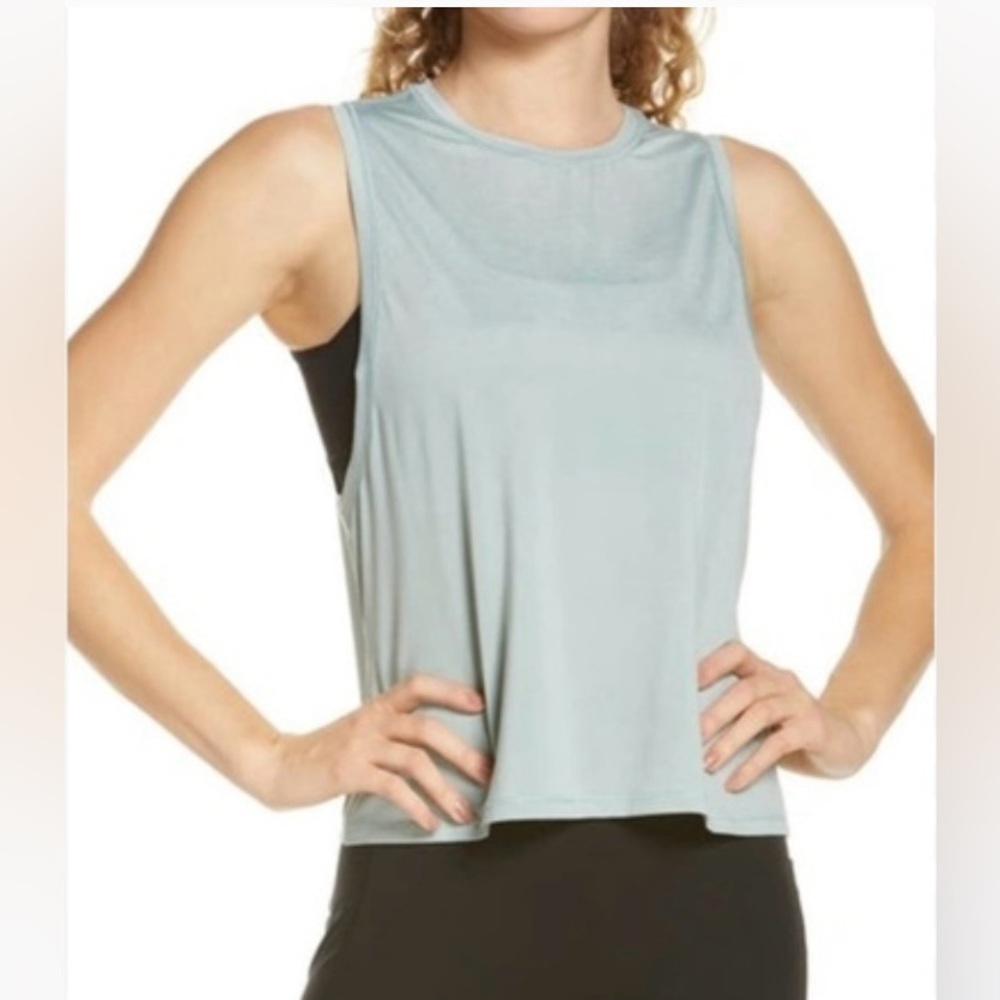 NWT go lightly cropped tank sea salt size 1X